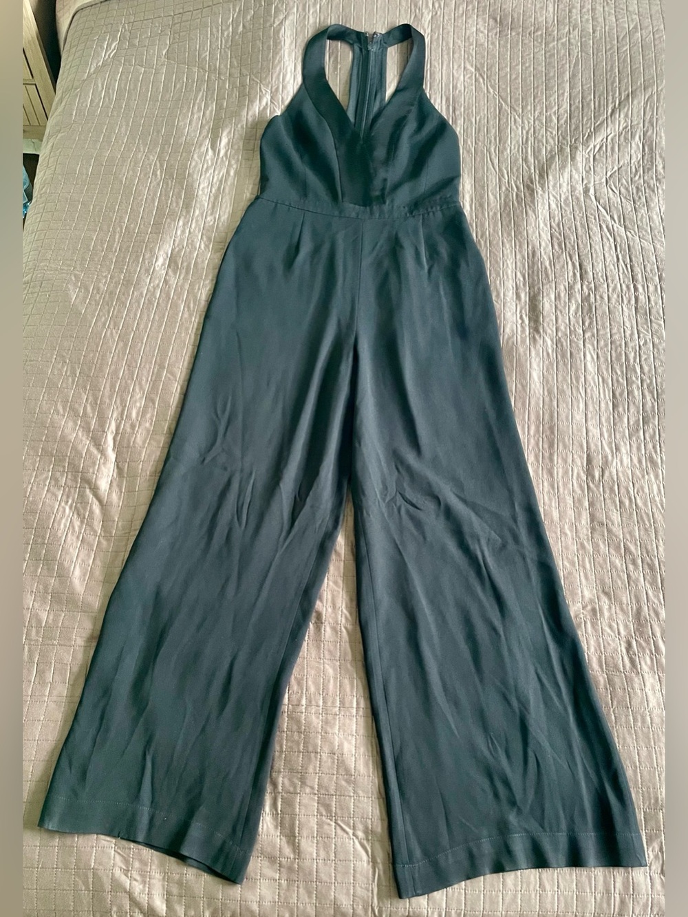 BCBG Navy Halter Wide-Leg Jumpsuit